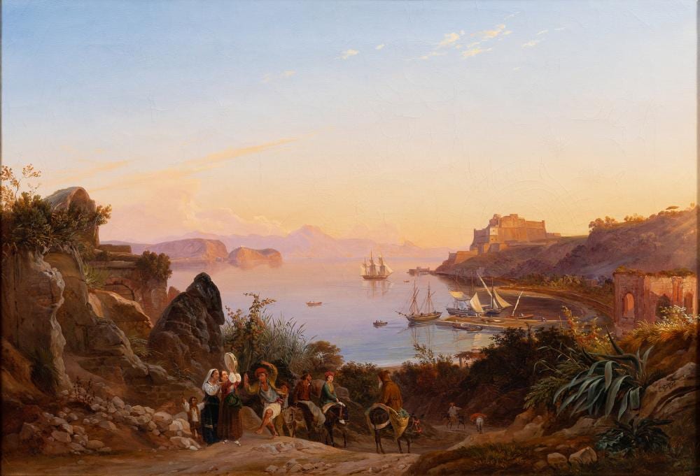 Carl Wilhelm Götzloff comparable auction result: carl wilhelm g tzloff dresden 1799 neapel 1866 also g tzlof by the gulf of naples