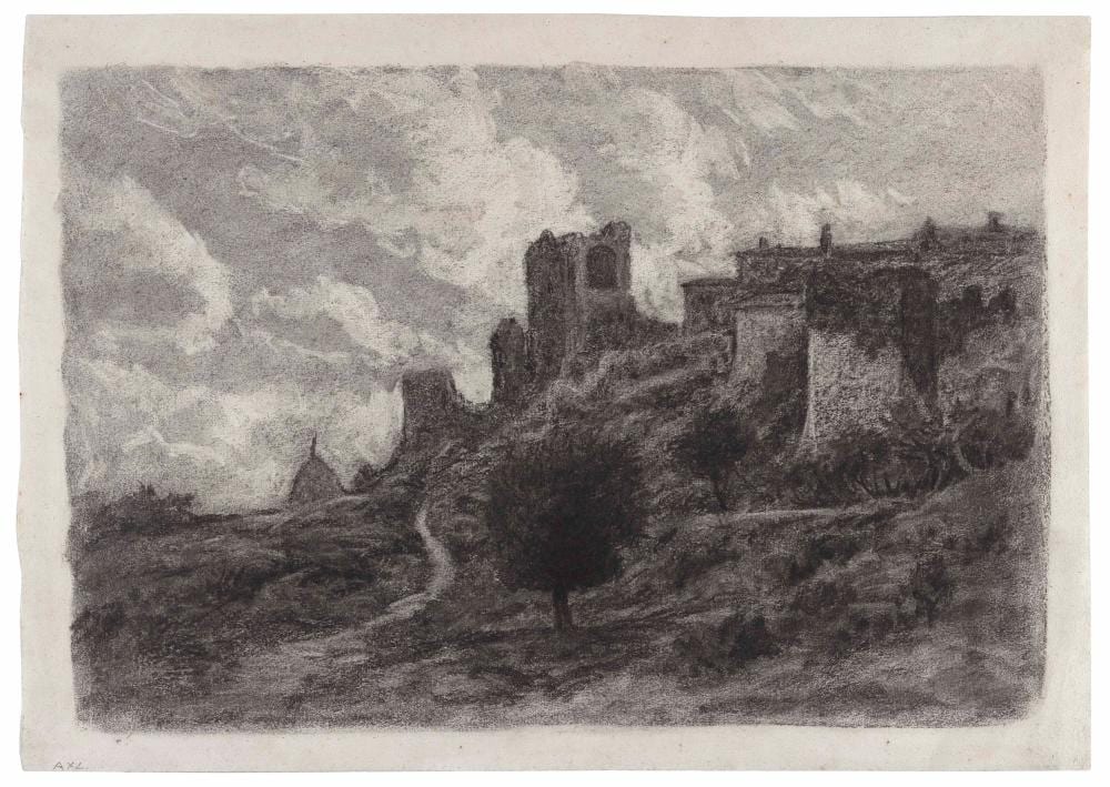 Charles Caryl Coleman comparable auction result: charles caryl coleman new york italy 1840 1928 monte colognola umbria mixed media on cream laid paper 11 x 15 25 unframed