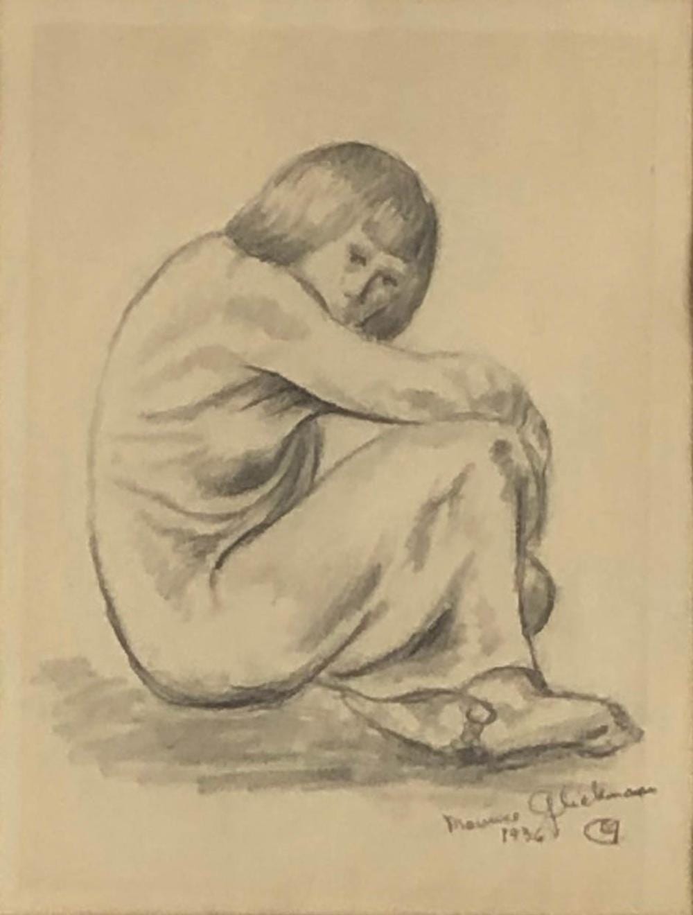 maurice glickman 1906 1981 seated woman drawing · MiddleManBrokers · 2022-09-14 Maurice Glickman comparable auction result: maurice glickman 1906 1981 seated woman drawing