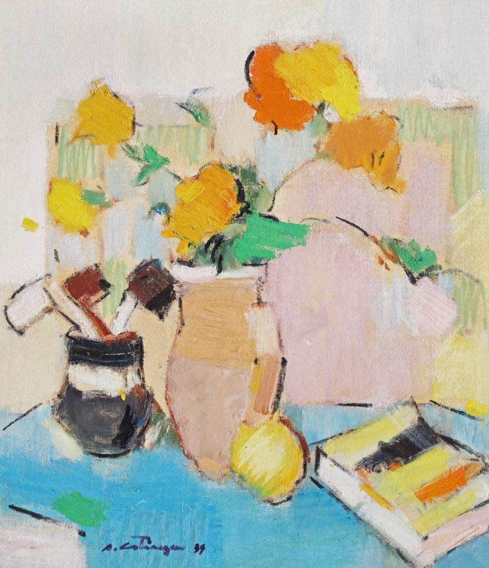 Augustin Costinescu comparable auction result: augustin costinescu flowers and pipes
