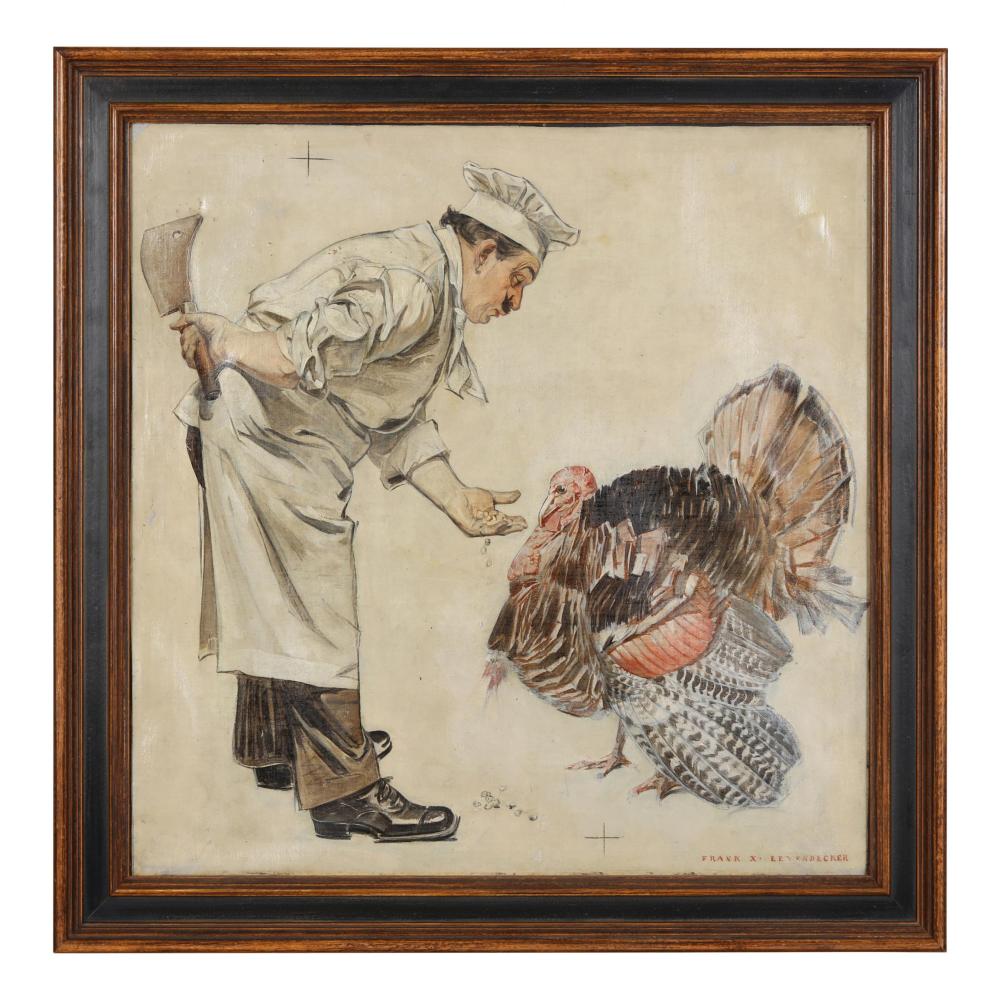 frank leyendecker american 1876 1924 turkey dinner · Leland Little Auctions · 2022-09-10 Frank Leyendecker comparable auction result: frank leyendecker american 1876 1924 turkey dinner