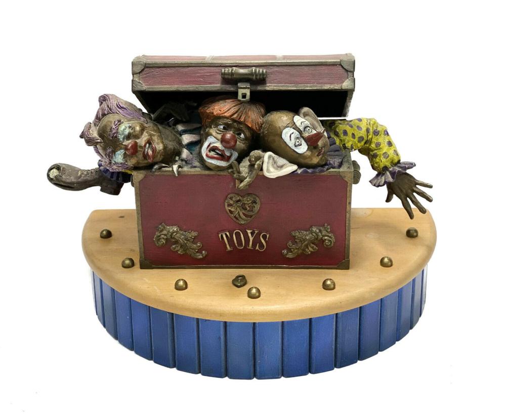 Martin Eichinger Bronze Sculpture- Clowns in Chest sold by Taylor & Harris, lot 622 — auction record photograph