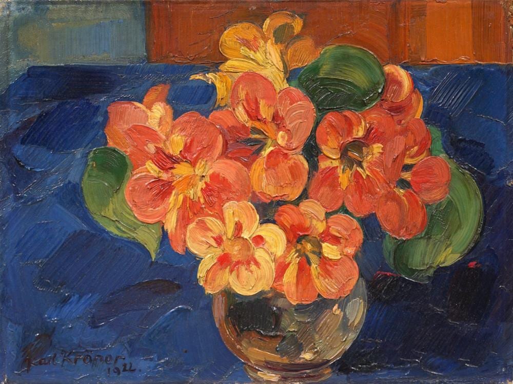 Karl Kröner comparable auction result: karl kr ner kressen auf blauem grund 1922