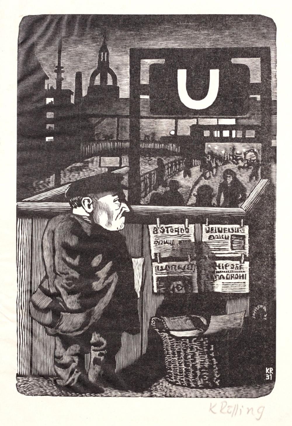 Karl Rössing comparable auction result: karl r ssing n chtlicher zeitungsverk ufer 1931
