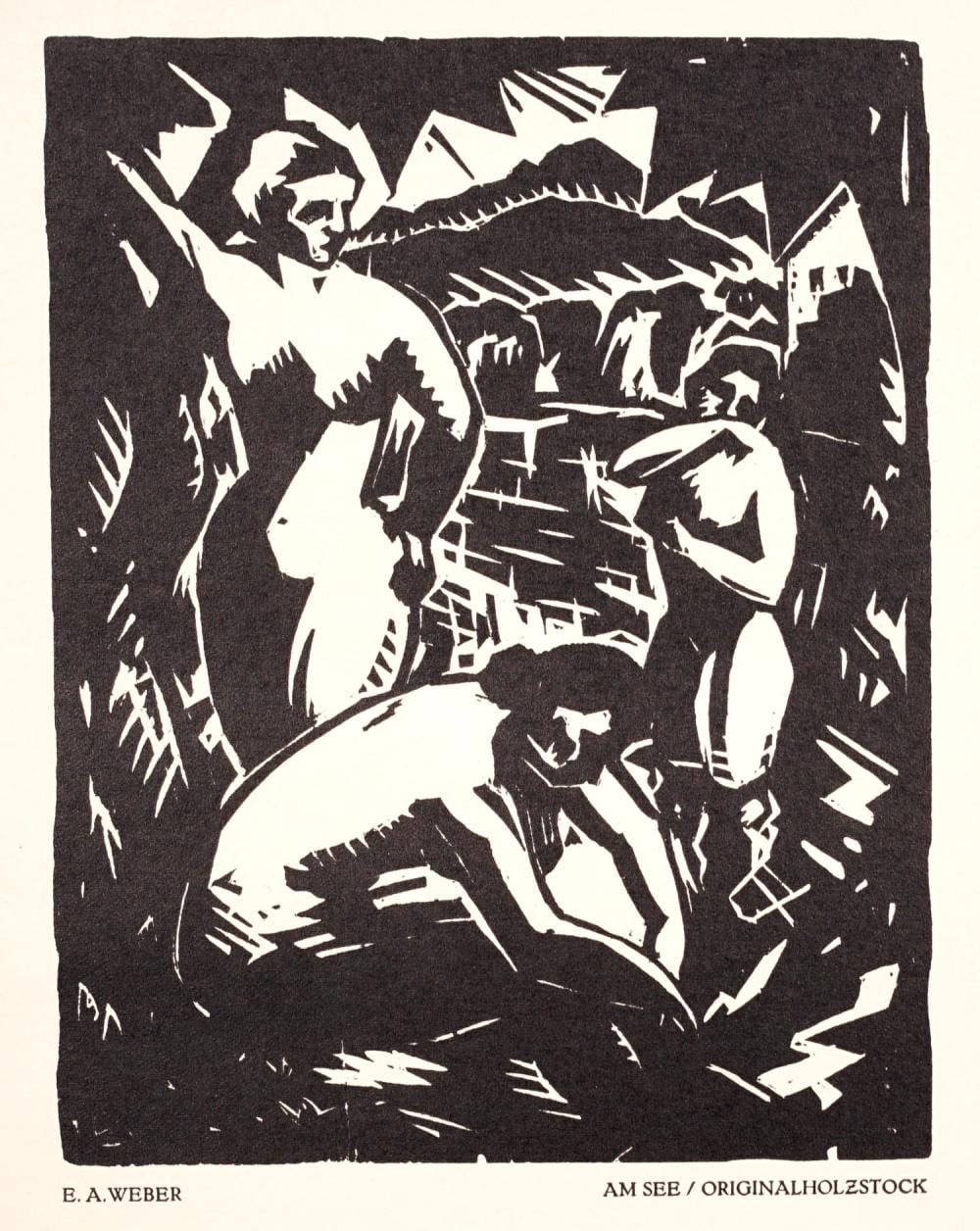 Evarist Adam Weber comparable auction result: evarist adam weber am see begehrte frau entkleidung variet waldbach ostsee 1923