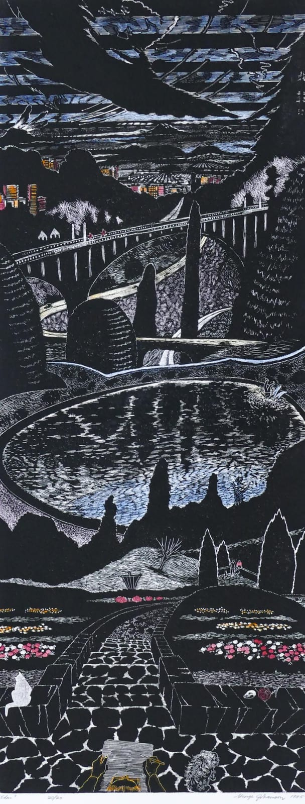 George Johanson comparable auction result: george johanson eden 1985 color lithograph