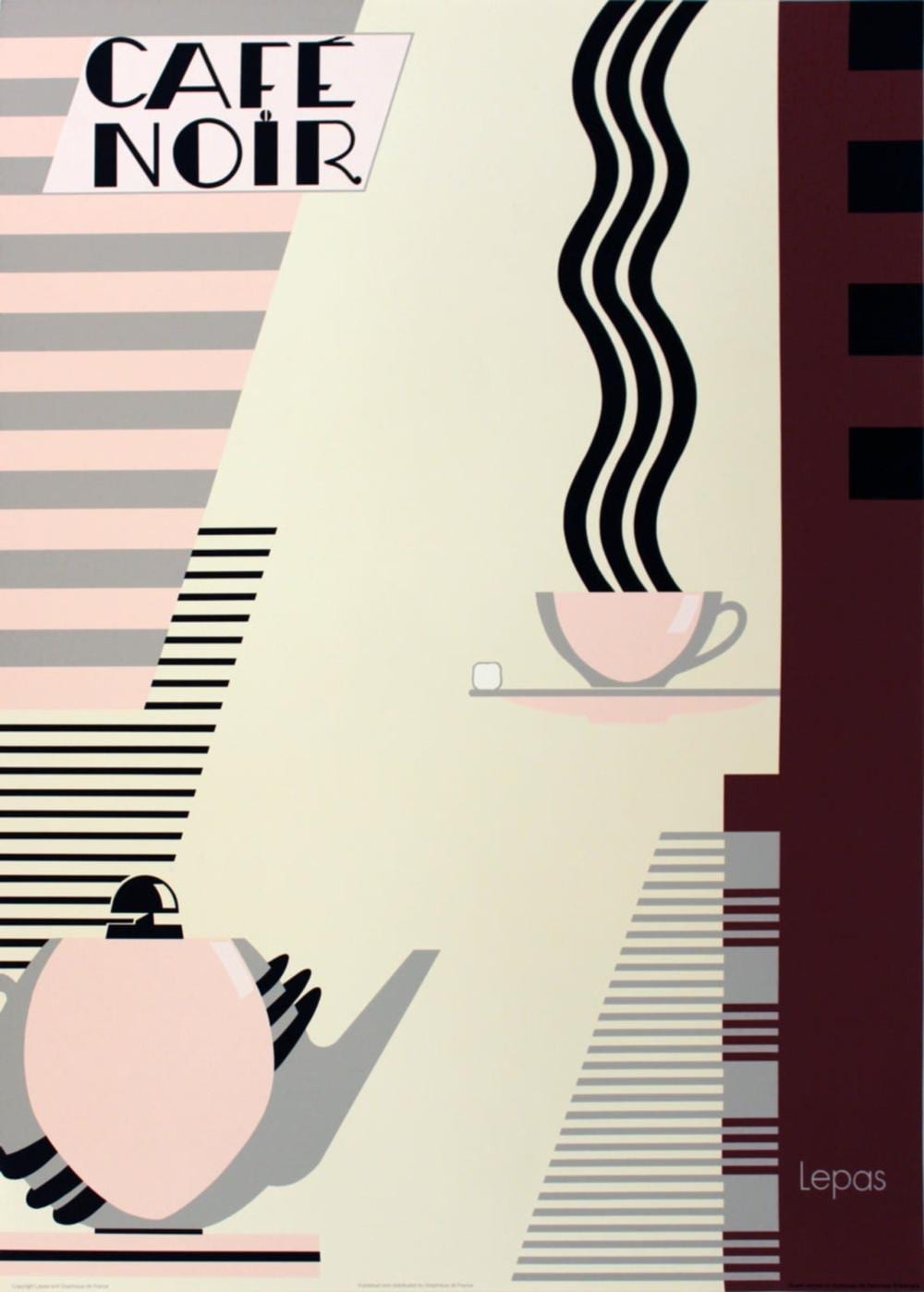 Charles Lepas comparable auction result: charles lepas cafe noir serigraph 35 5 x 26 25