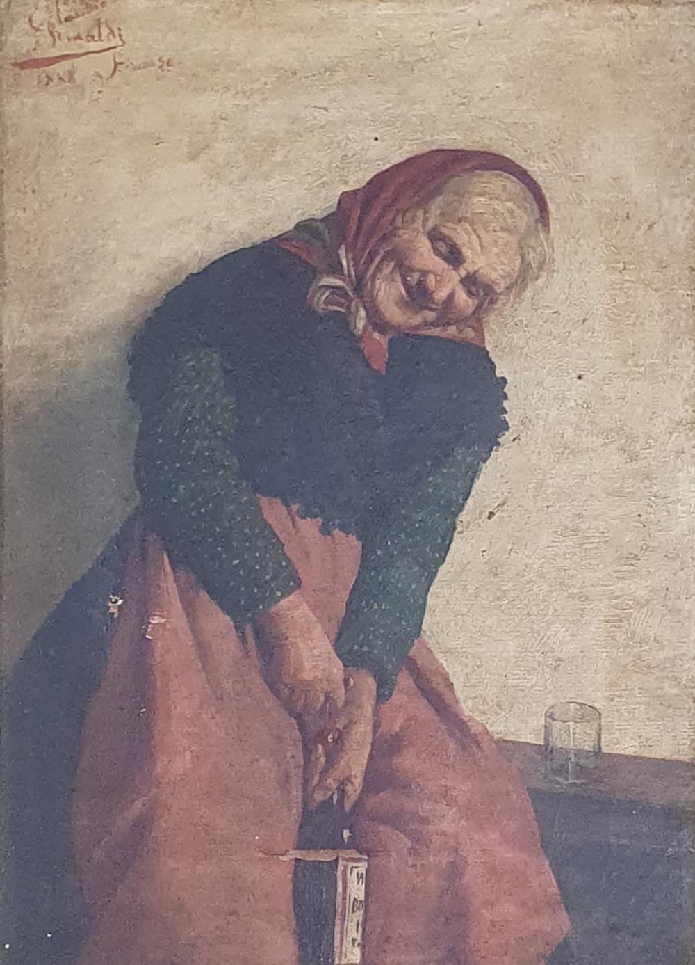 claudio rinaldi italy 1852 circa 1909 untitled old woman with wine bottle oil on canvas signed upper left and dated 1888 33 · Raffan Kelaher & Thomas · 2022-09-06 Claudio Rinaldi comparable auction result: claudio rinaldi italy 1852 circa 1909 untitled old woman with wine bottle oil on canvas signed upper left and dated 1888 33