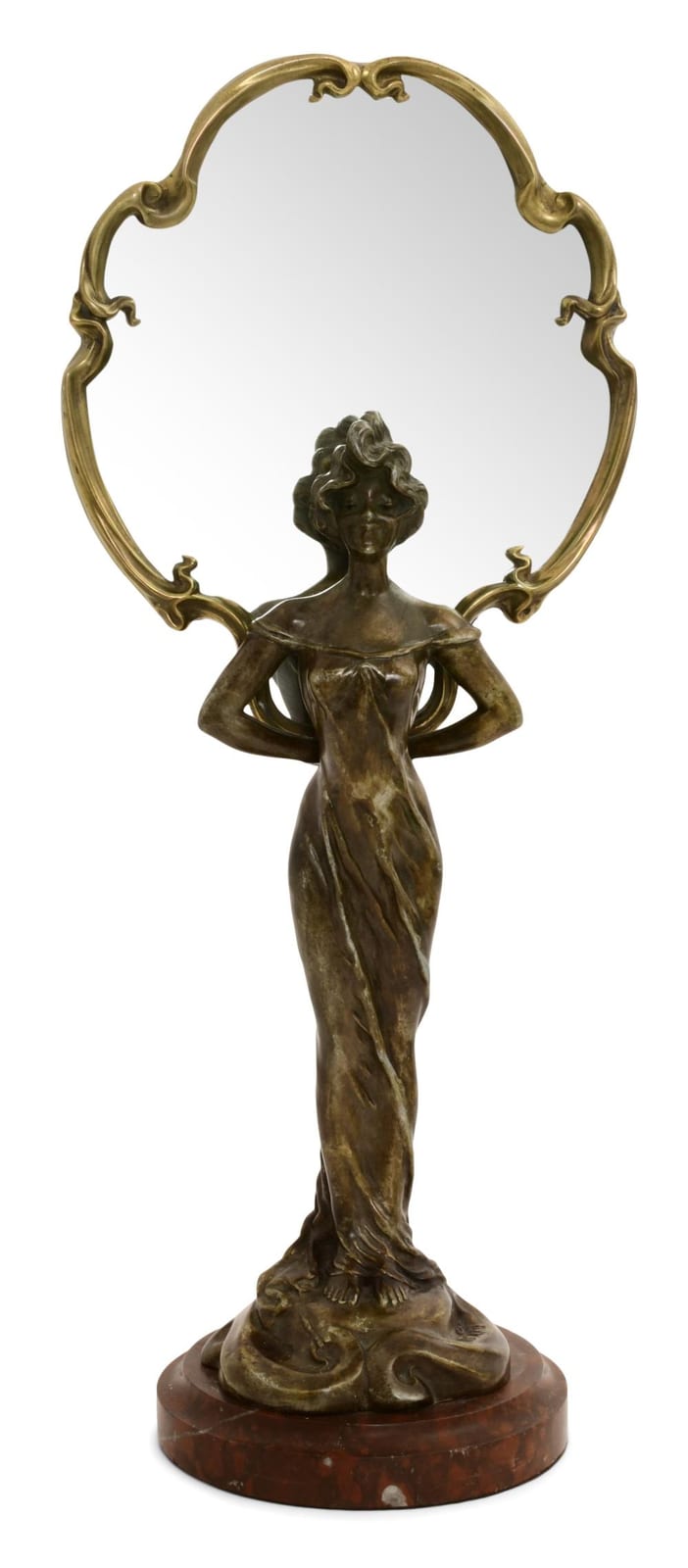 H. Désiré Grisard comparable auction result: desire grisard french b 1872 art nouveau woman holding a mirror