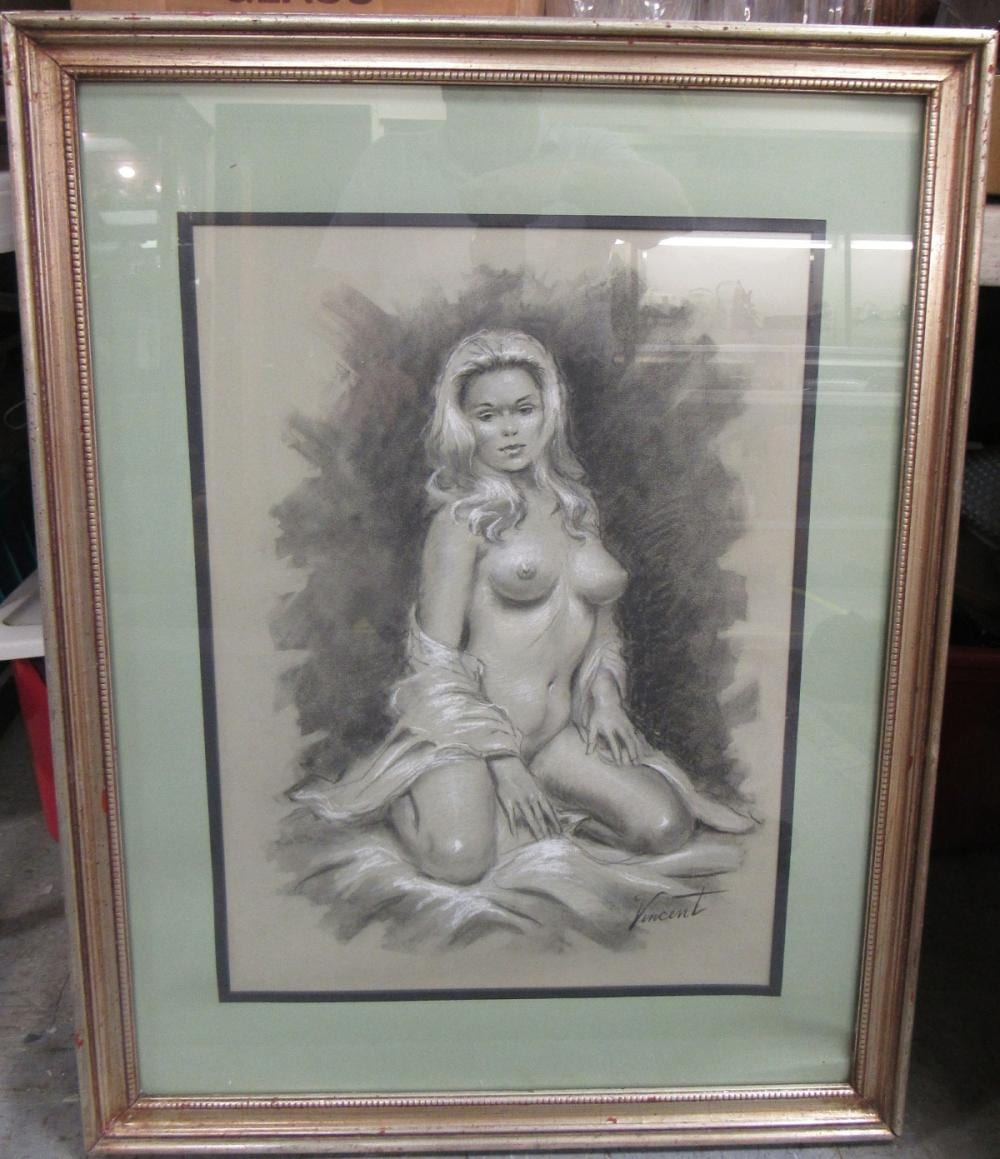 Larry Vincent Garrison comparable auction result: larry vincent garrison 1923 2007 charcoal nude signed 26 1 4 x 34 ec