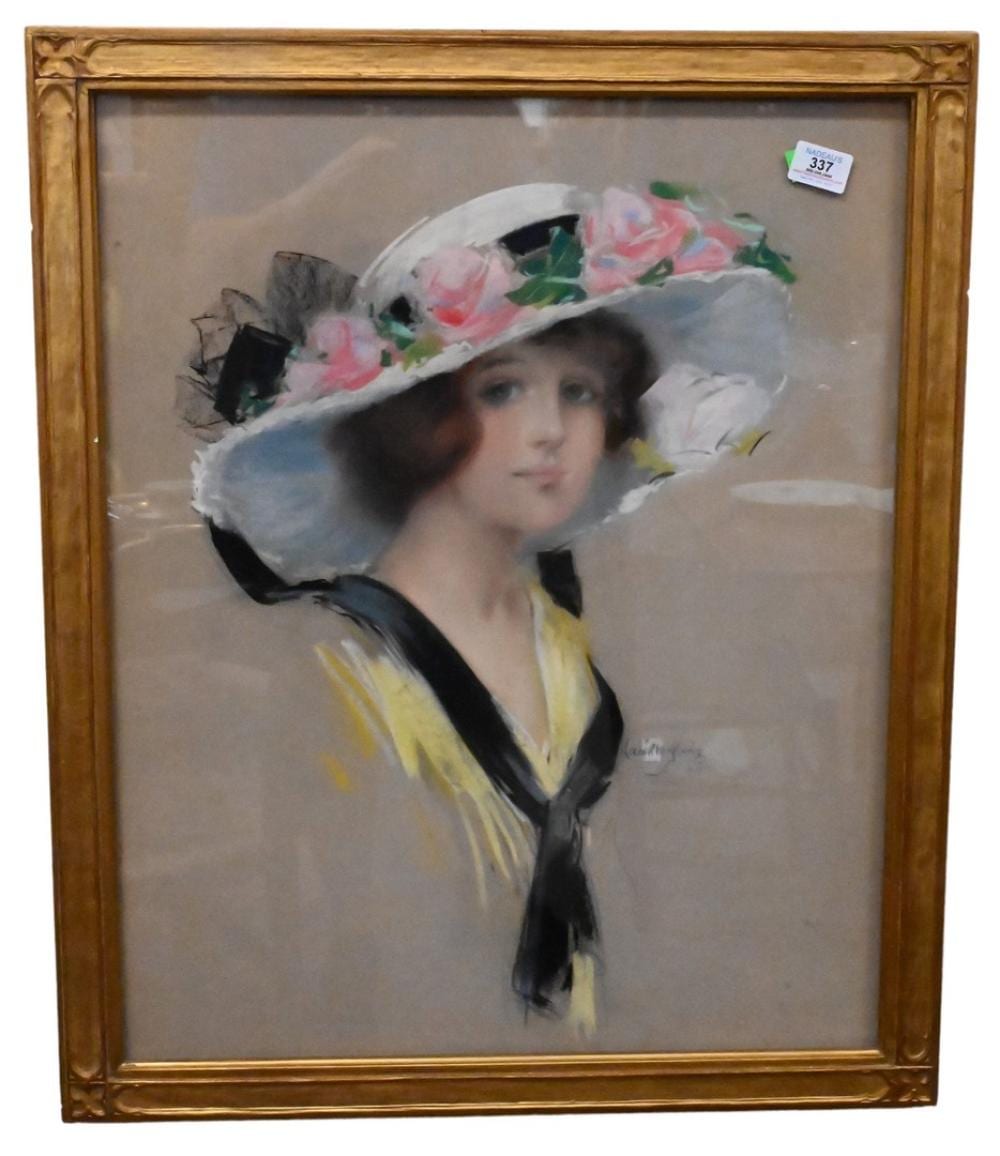 hamilton king american 1871 1952 portrait of a lady pastel signed and dated hamilton king 94 25 1 2 x 20 1 2 provenance · Nadeau's Auction Gallery · 2022-09-24 Hamilton King comparable auction result: hamilton king american 1871 1952 portrait of a lady pastel signed and dated hamilton king 94 25 1 2 x 20 1 2 provenance