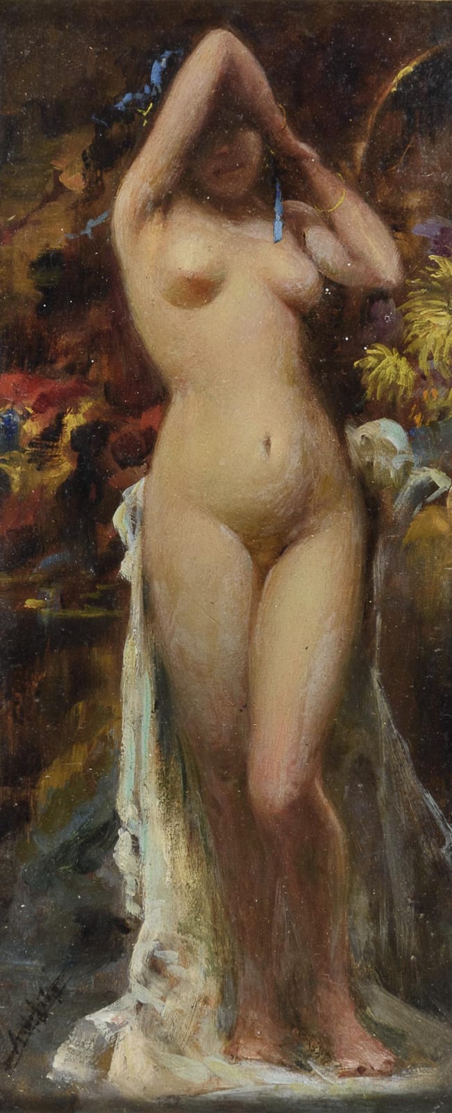 Temistocle Lamesi comparable auction result: oil nude by temistocle lamesi