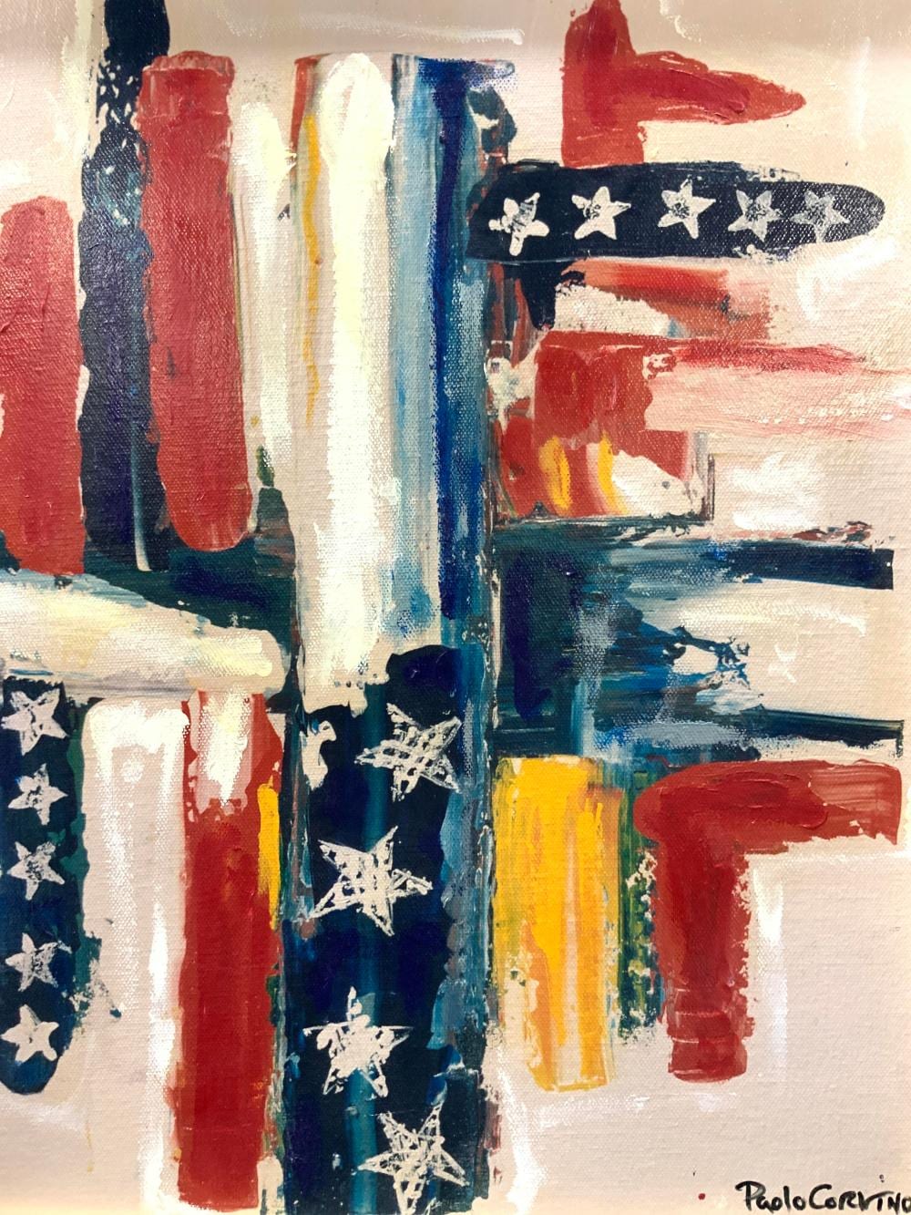 Paolo Corvino comparable auction result: paolo corvino signed mixed media on canvas