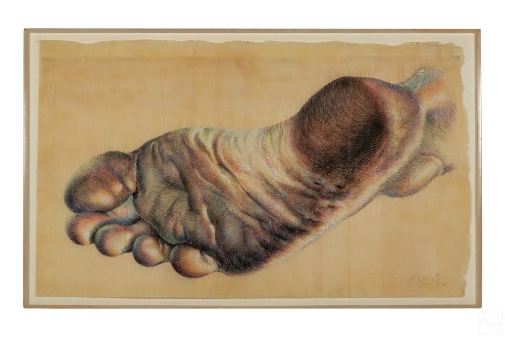 Ricardo Cinalli comparable auction result: ricardo cinalli b 1948 foot figural pastel drawing