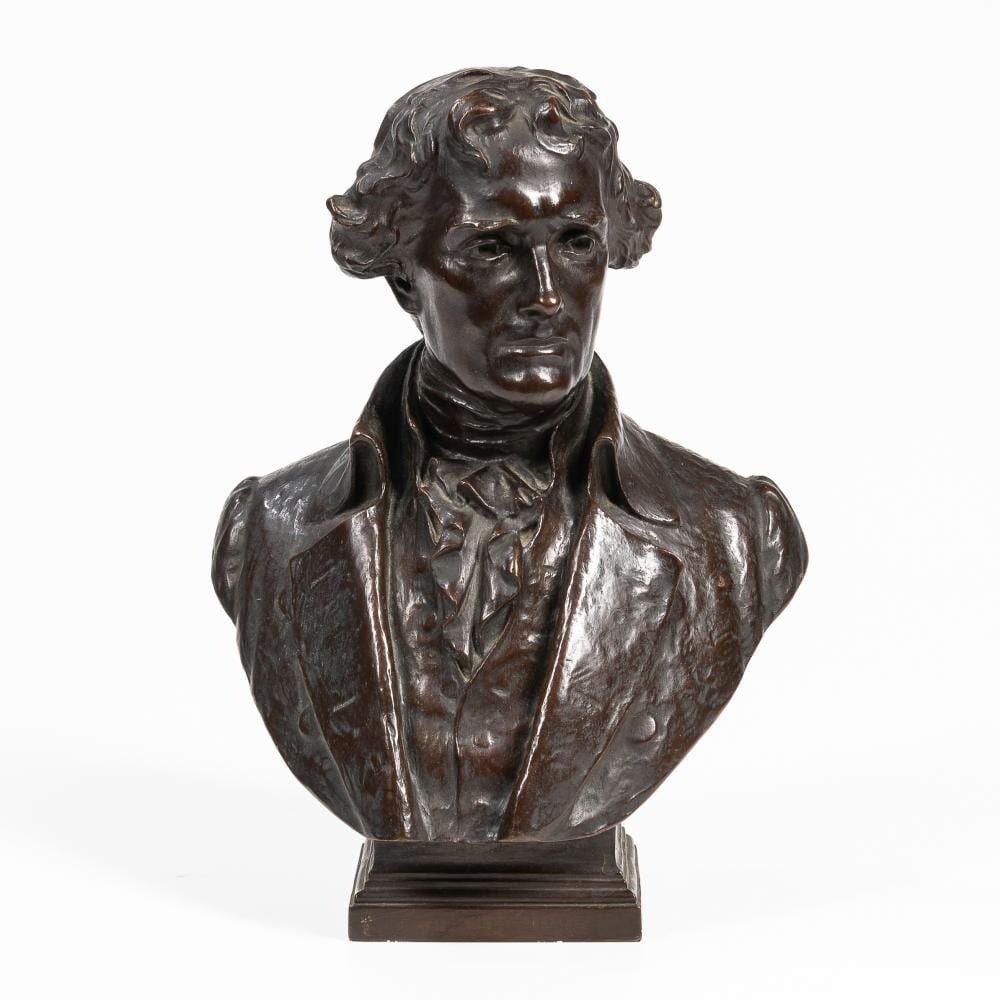 Robert Ingersoll Aitken comparable auction result: robert ingersoll aitken 1878 1949 bust of thomas jefferson height 13 in 33 0 cm