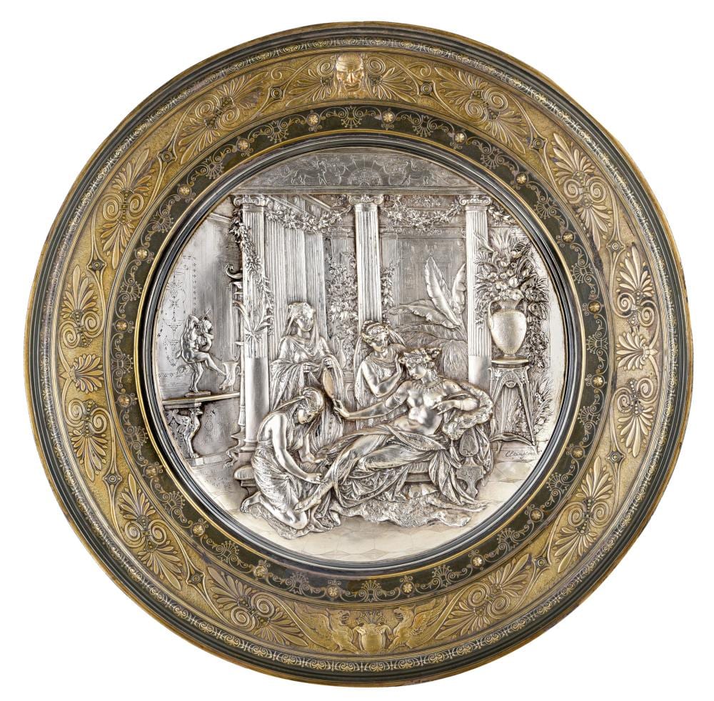 l onard morel ladeuil 1820 1888 pomp an lady at her toilet 1876 silver plated plate elkington c 51 5 cm · Carlo Bonte Auctions · 2022-10-04 Léonard Morel-Ladeuil comparable auction result: l onard morel ladeuil 1820 1888 pomp an lady at her toilet 1876 silver plated plate elkington c 51 5 cm