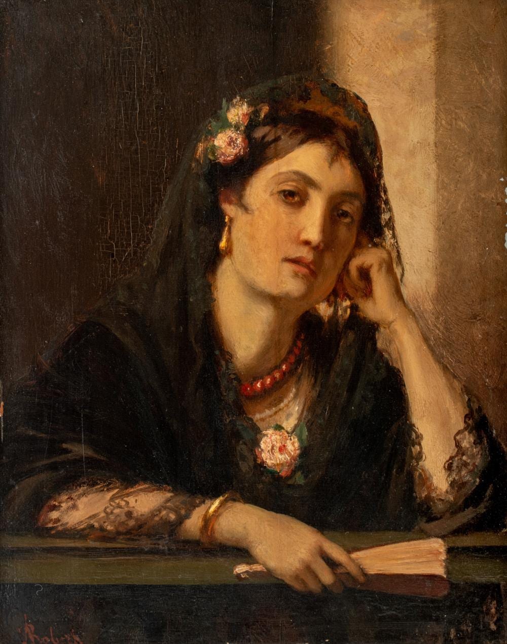 Alexandre Nestor Nicolas Robert comparable auction result: alexandre robert 1817 1890 portrait of a spanish lady 19thc oil on canvas 24 x 30 cm