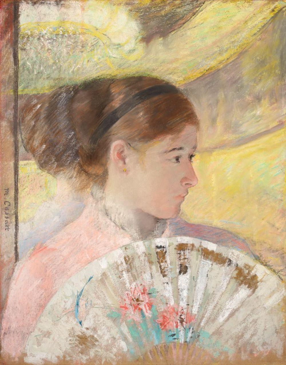 Mary Cassatt (1844-1926) Young Lady in a Loge Gazing to Right pastel and go comparable sale