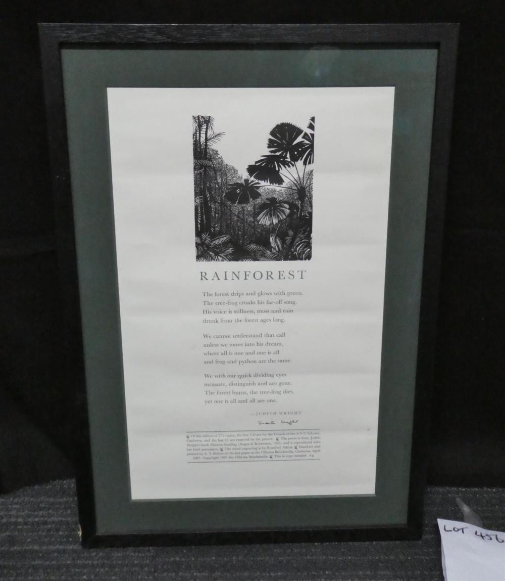 Judith Wright comparable auction result: judith wright signed limited edition