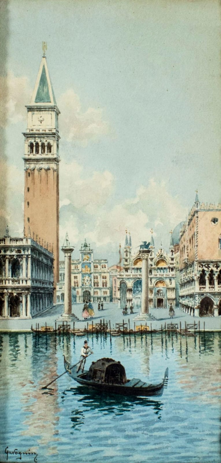 Natale Gavagnin comparable auction result: natale gavagnin italy 1851 1923 watercolor painting antique