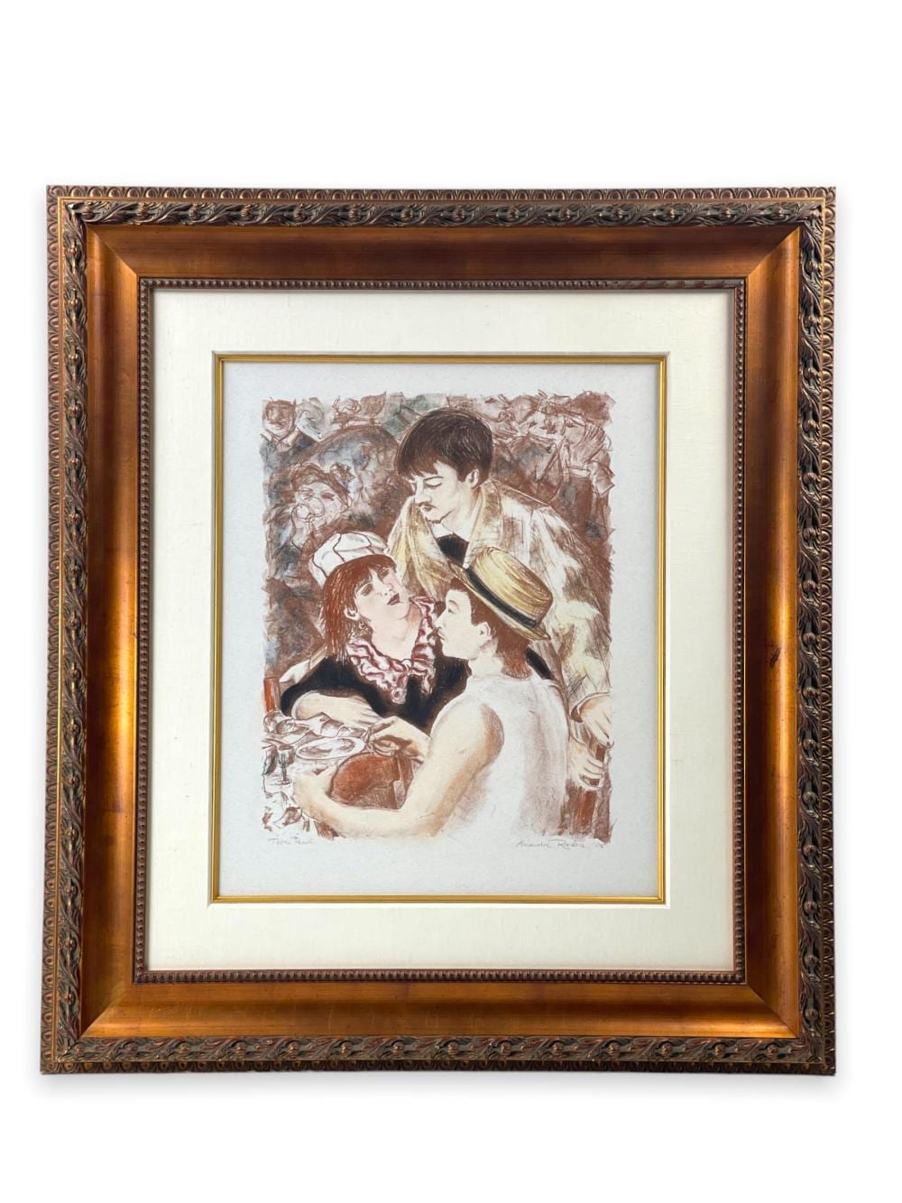 Alexander Renoir comparable auction result: alexander renoir the boating party lithograph
