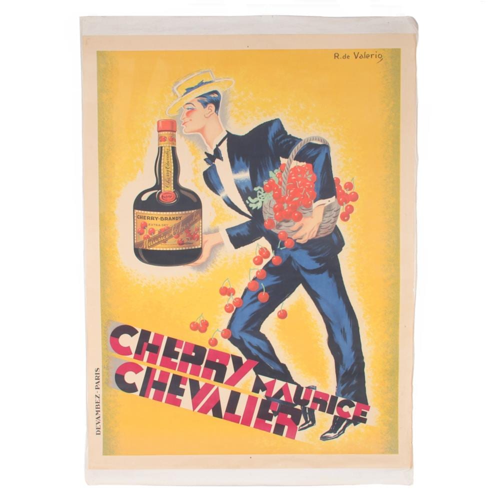 Roger de Valerio comparable auction result: roger de valerio 1886 1951 designed this cherry brandy liquor poster advertisement 1935 68 h x 48 w