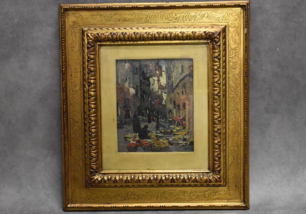 Lodovico Cavaleri comparable auction result: lodovico cavaleri 1867 1942 vue sur rue huile sur panneau si