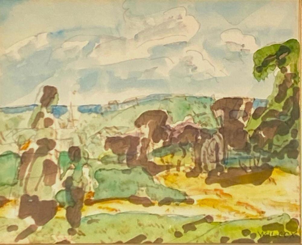 frank nelson wilcox watercolor the farewell · Neue Auctions · 2022-09-24 Frank Nelson Wilcox comparable auction result: frank nelson wilcox watercolor the farewell