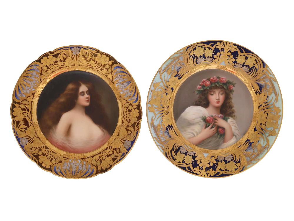 ANTIQUE ROYAL VIENNA PORCELAIN PORTRAIT PLATES sold by Antique Arena Inc, lot 246 — auction record photograph