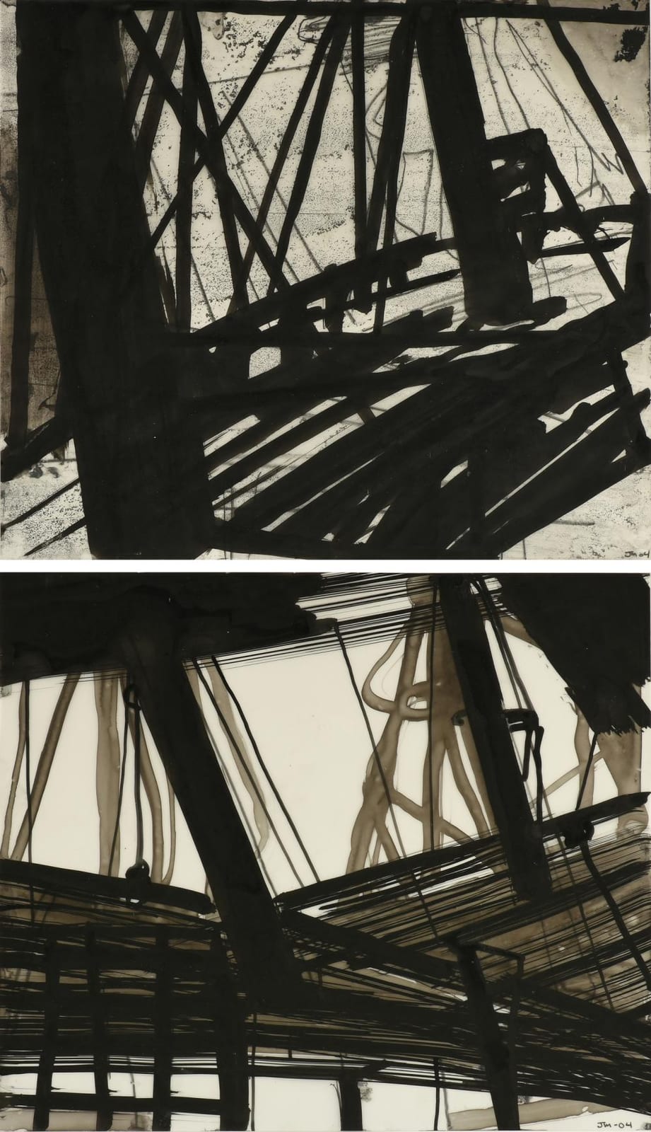 John Millei comparable auction result: john millei american b 1958 two drawings untitled jmi8 and untitled jmi9 2004