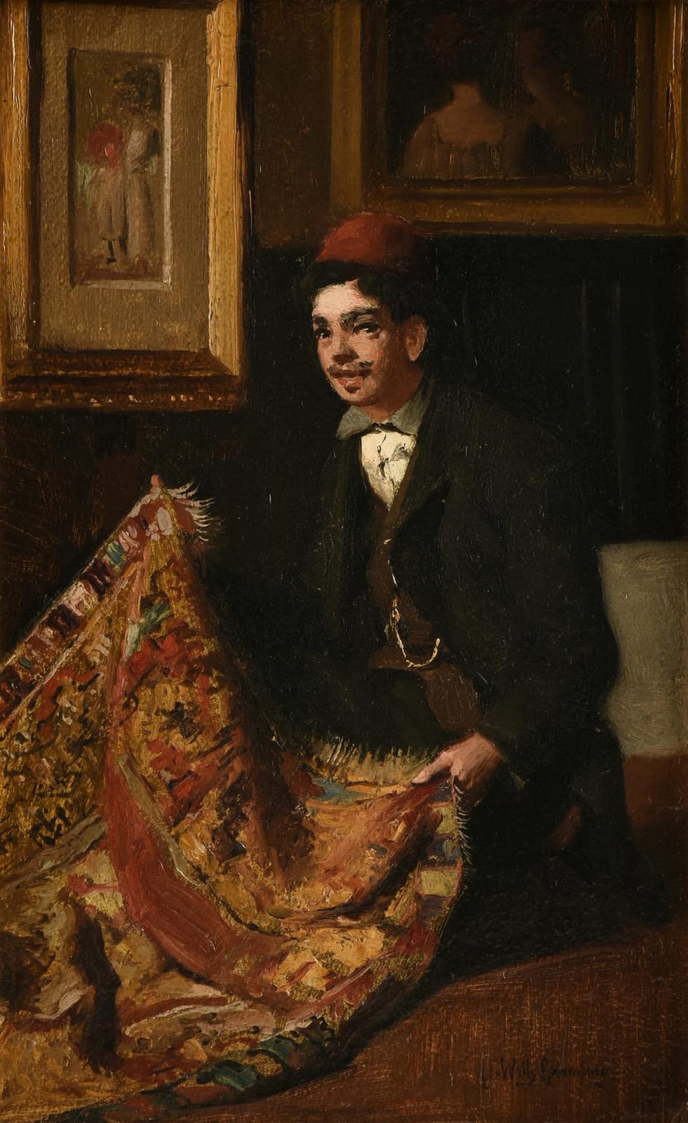 james wells champney american 1843 1903 a painting a rug seller probably new york · Simpson Galleries, LLC · 2022-10-01 James Wells Champney comparable auction result: james wells champney american 1843 1903 a painting a rug seller probably new york