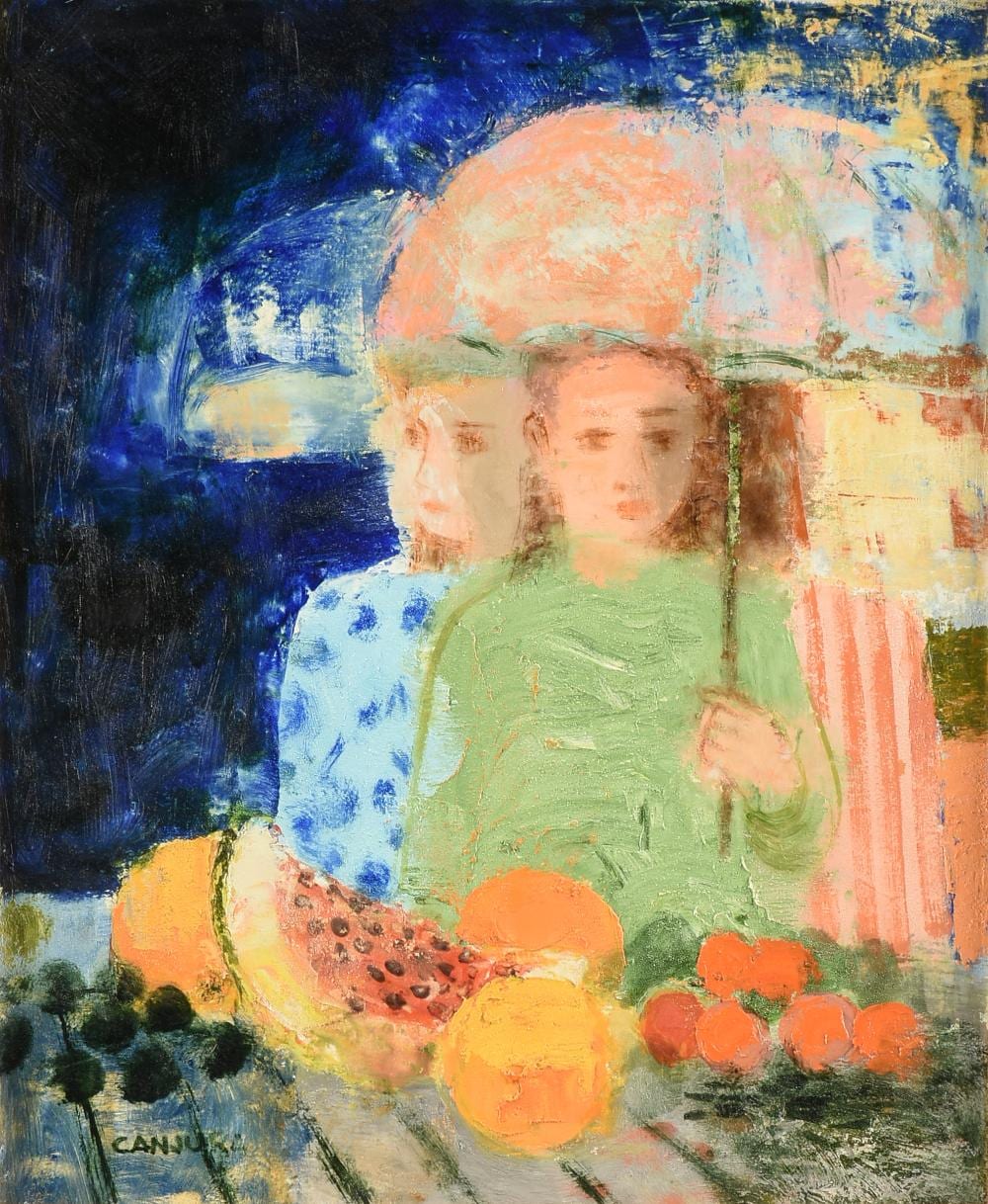 Noé Canjura comparable auction result: no canjura salvadoran french 1922 1970 a painting sous les ombrelles 20th century