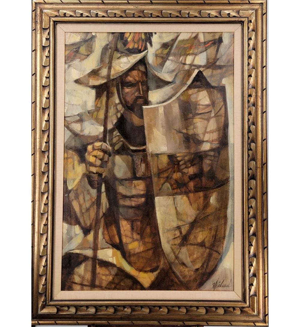 AMERICAN CALIFORNIA, NEW MEXICO GEORGE MICHAUD 1929-1970 CUBISM "CONQUISTADOR" sold by RB Fine Arts, lot 86 — auction record photograph
