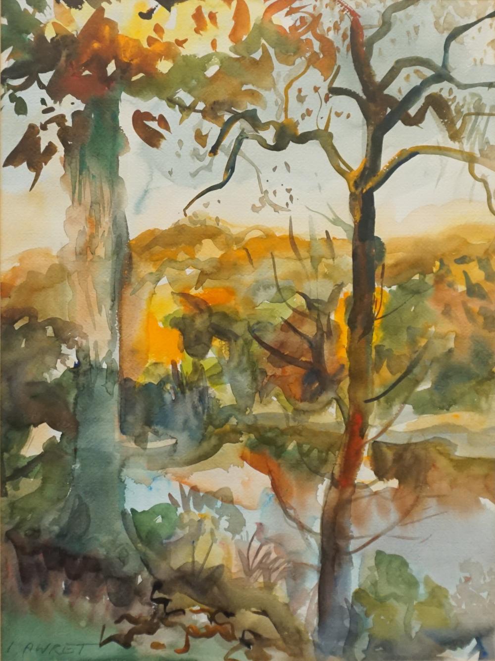Irene Awret comparable auction result: irene awret german 1921 2014 autumn landscape watercolor on paper framed 31 1 2 x 25 in 80 01 x 63 50 cm
