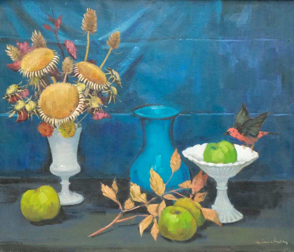 Andre Chochon comparable auction result: andre chochon still life with blue vase