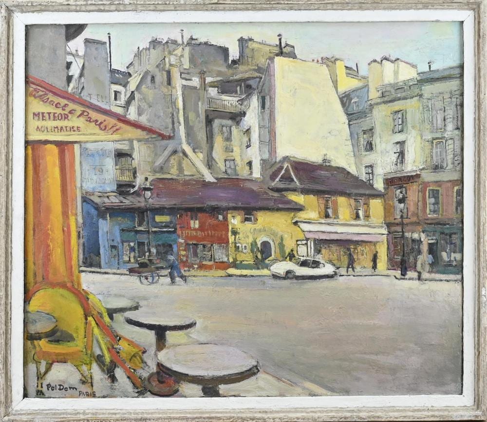 Paul Dom comparable auction result: paul dom cityscape of paris with terrace citro n and figures