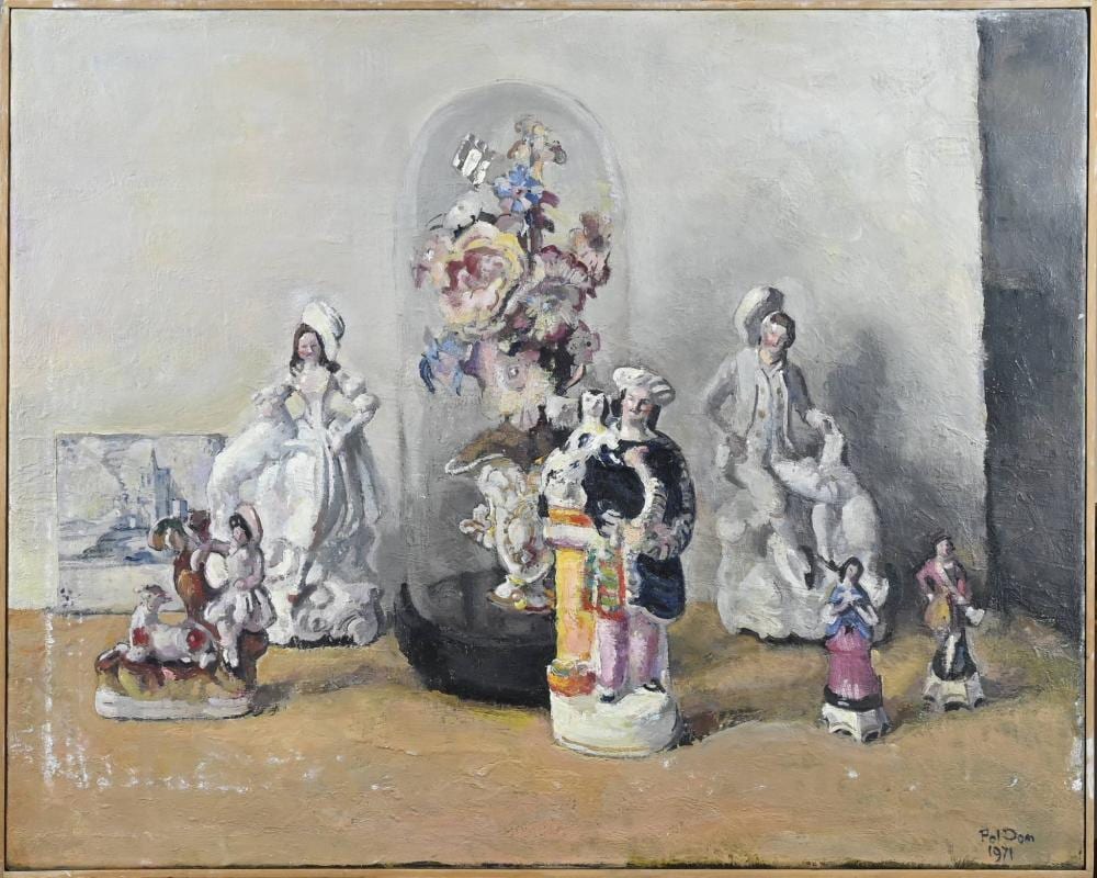 Paul Dom comparable auction result: paul dom still life with porcelain figures