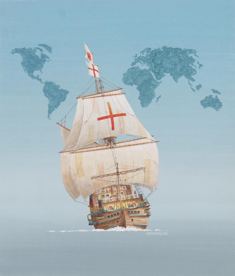 Keith Reynolds comparable auction result: keith reynolds b 1929 golden hinde oil