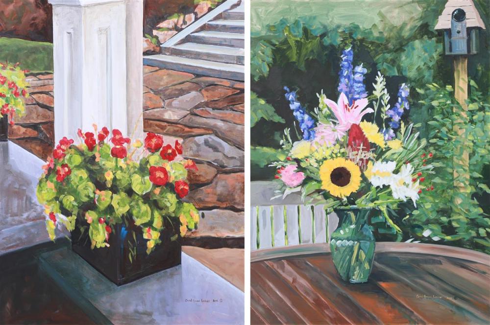 carol horgan lesher american b 1962 pa artist 2 still life paintings oil on canvas signed carol horgan lesher 40 x 30 fram · William Bunch Auctions & Appraisals · 2022-10-10 Carol Horgan Lesher comparable auction result: carol horgan lesher american b 1962 pa artist 2 still life paintings oil on canvas signed carol horgan lesher 40 x 30 fram