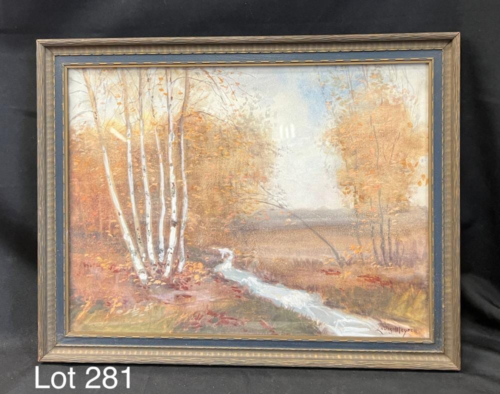 Louis Meynell comparable auction result: signed louis meynell oil on board