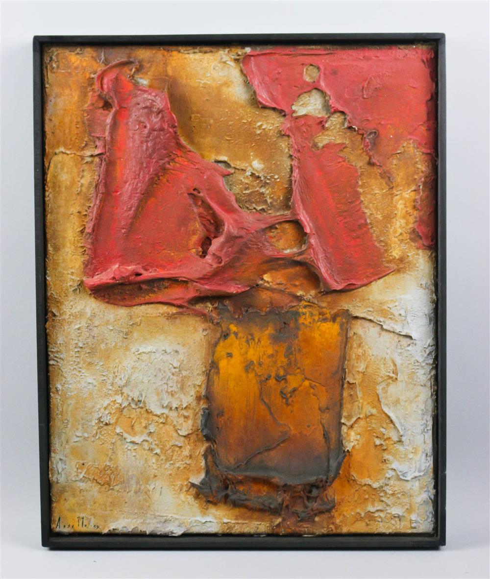Franco Assetto comparable auction result: franco assetto american 1911 1994 strappoyosso v 1959 mixed media on canvas 19 1 2 x 16 in