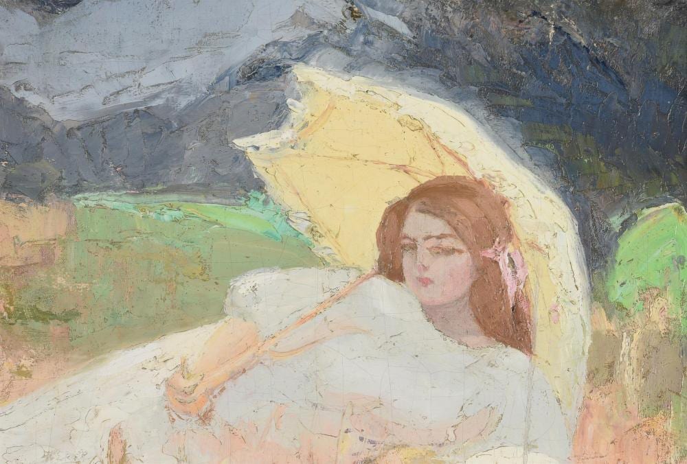 Jacqueline Marval comparable auction result: jacqueline marval french 1866 1932 girl with a parasol