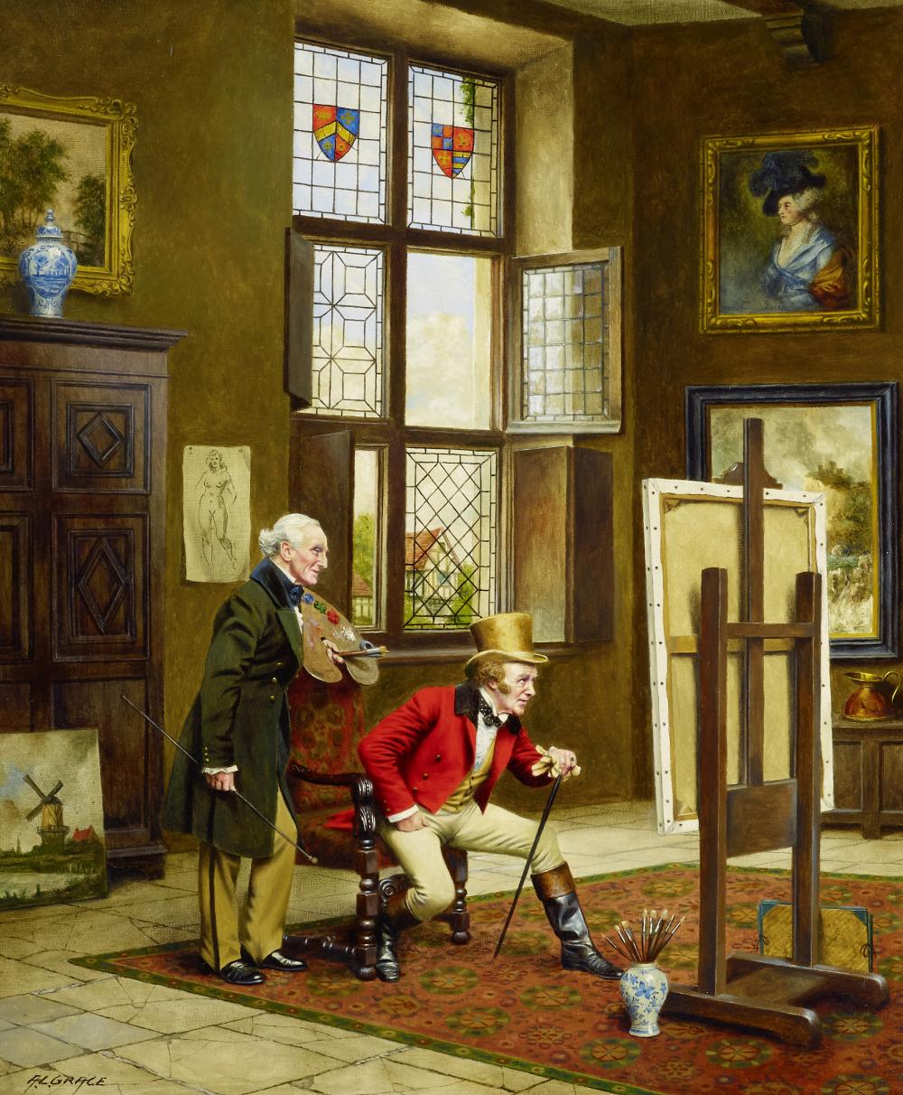 Alfred Lyndon Grace comparable auction result: alfred lyndon grace british 1867 1949 in the artist s studio 30 x 25in 76 2 x 63 5cm