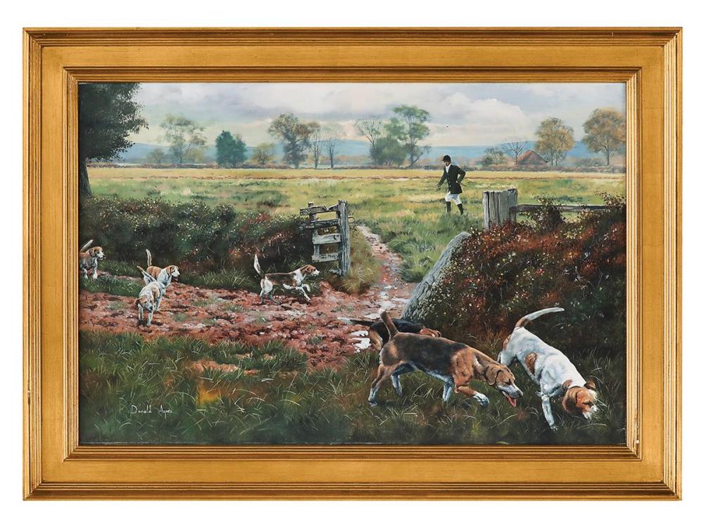 Donald Ayres comparable auction result: donald ayres british b 1936 fox hounds
