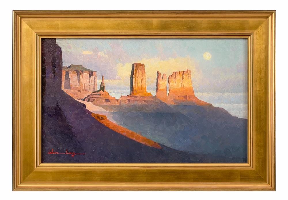 Calvin Liang comparable auction result: calvin liang monument valley oil on canvas
