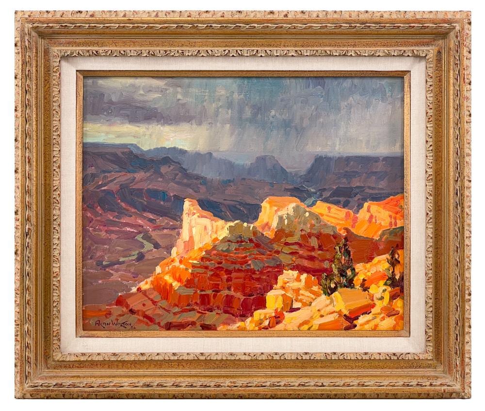 alan wolton storm near desert view oil on canvas · Bradford's · 2022-11-06 Alan Wolton comparable auction result: alan wolton storm near desert view oil on canvas