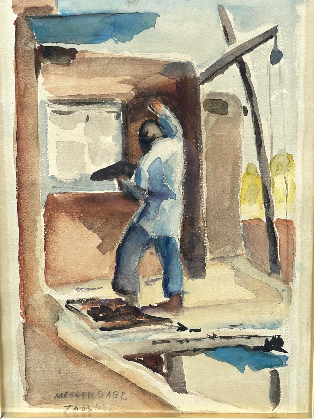 Robert Merrell Gage comparable auction result: robert merrell gage taos church watercolor on paper