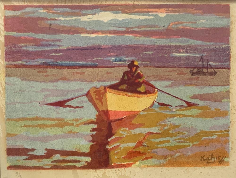 Julius Katzieff comparable auction result: julius katzieff 1892 1957 the dory c 1030 s monoprint