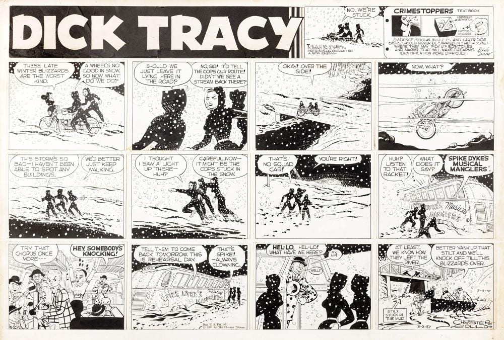 Chester Gould comparable auction result: chester gould dick tracy the kitten sisters 1957