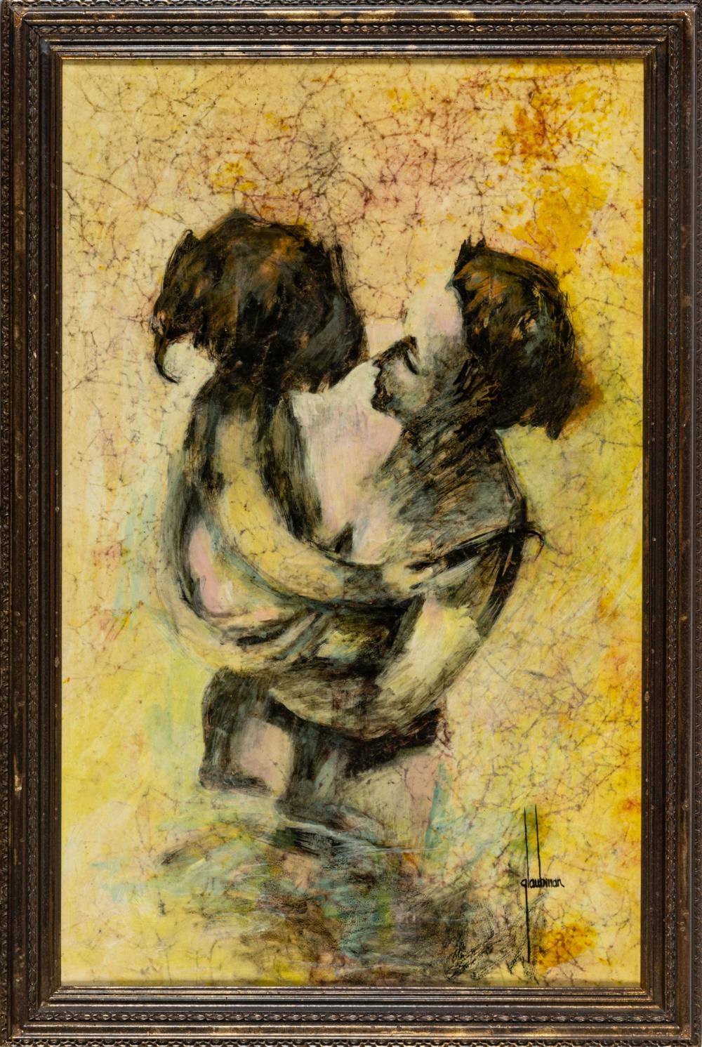 Edna Glaubman comparable auction result: edna glaubman american 1919 1986 acrylic mixed media on masonite h 37 5 w 23 75 the confidence